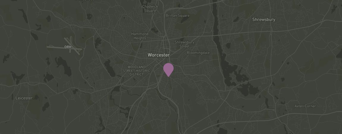 Map of area near Worcester dental office